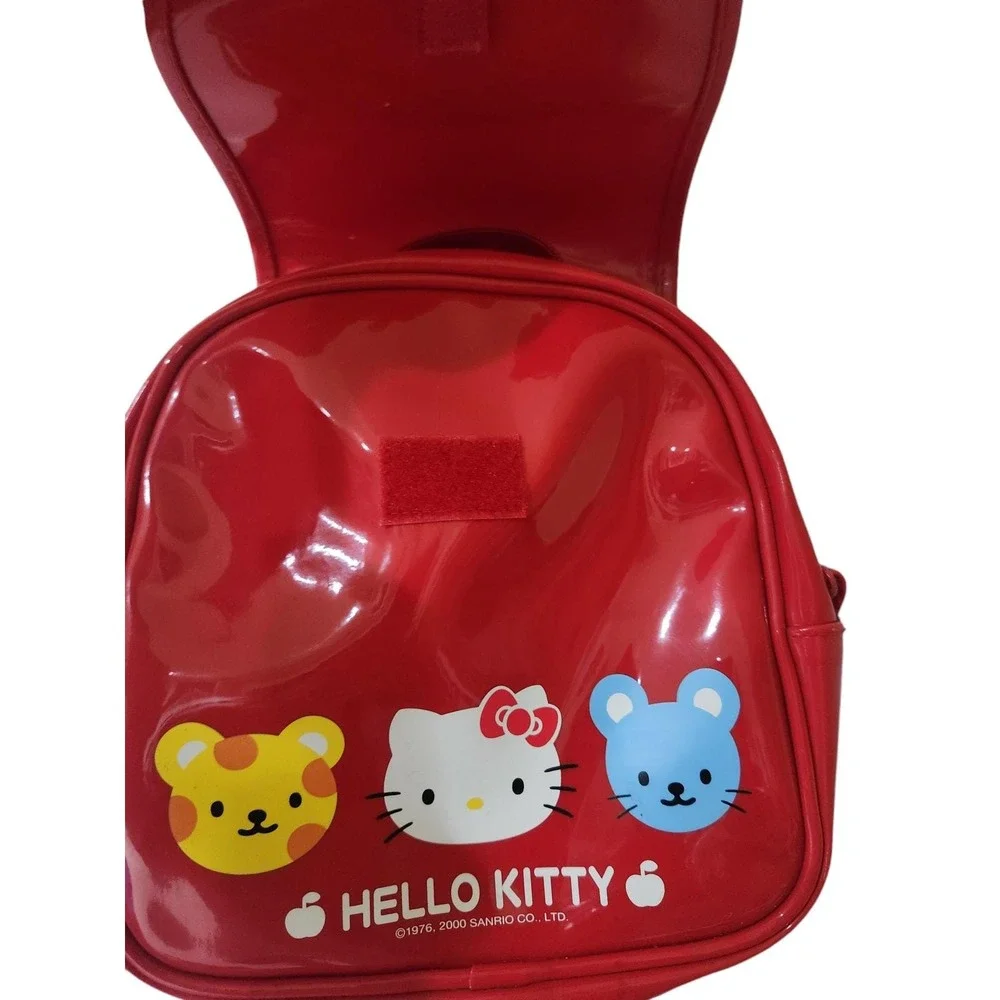 Patent red faux leather 2000s Y2k Hello Kitty Mini Backpack purse Kawaii Kidcore